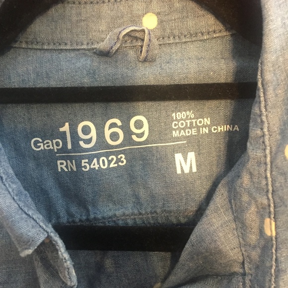 GAP Chambray Shirt with Polka Dots - Picture 3 of 3
